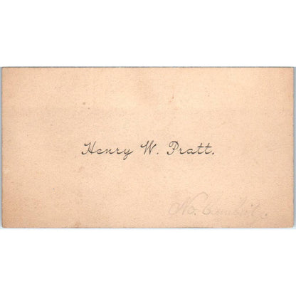 Henry W. Pratt Original c1880 Victorian Calling Card TK2-CC