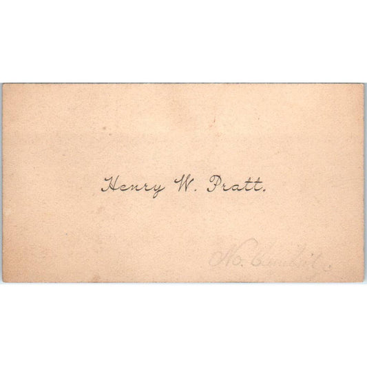 Henry W. Pratt Original c1880 Victorian Calling Card TK2-CC