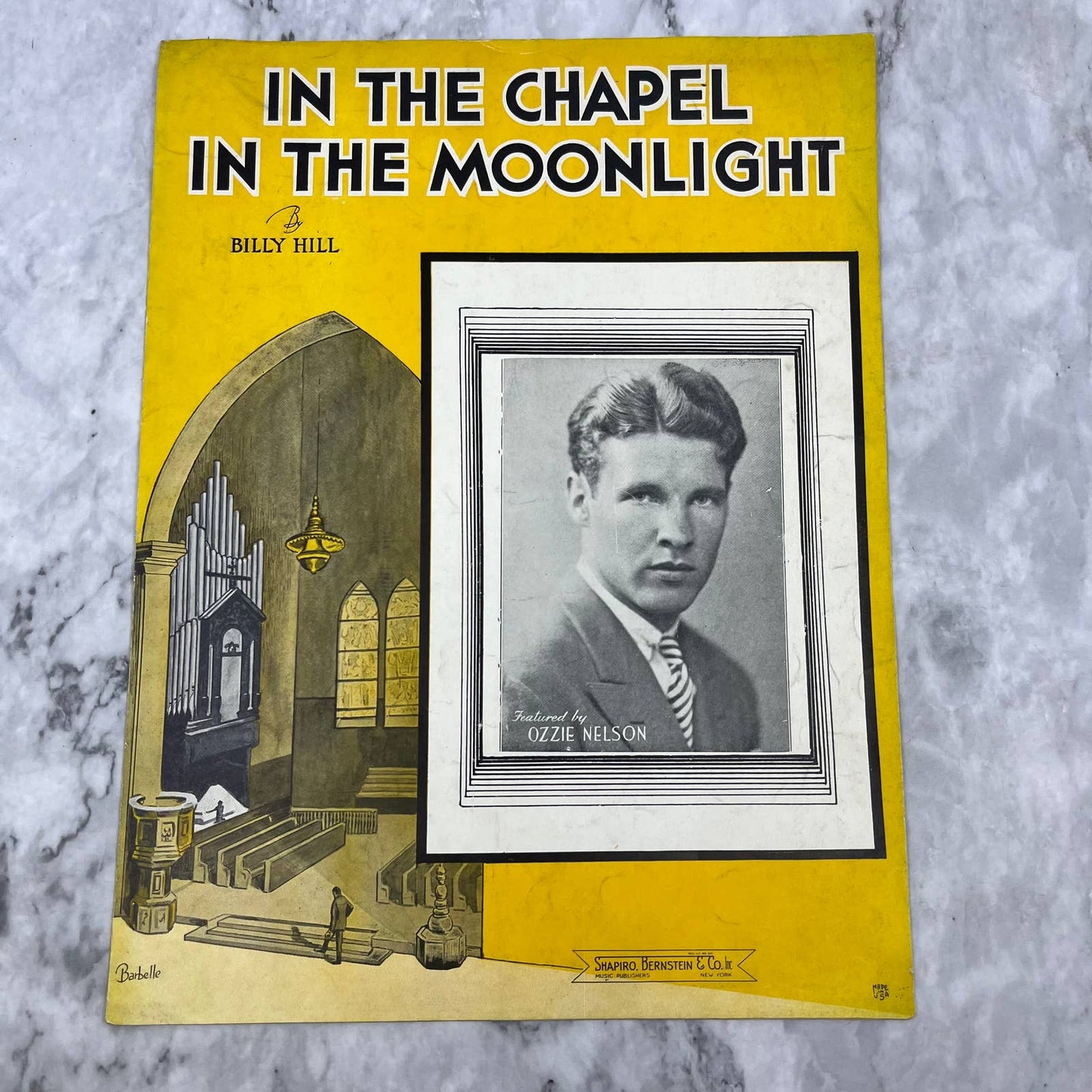 Sheet Music 1936 In The Chapel In the Moonlight Billy Hill Ozzie Nelson TI1