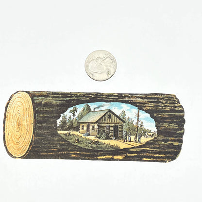 c1900 Victorian Trade Card Bookmark Wisconsin Central RR Land Dept Log Cabin AC2