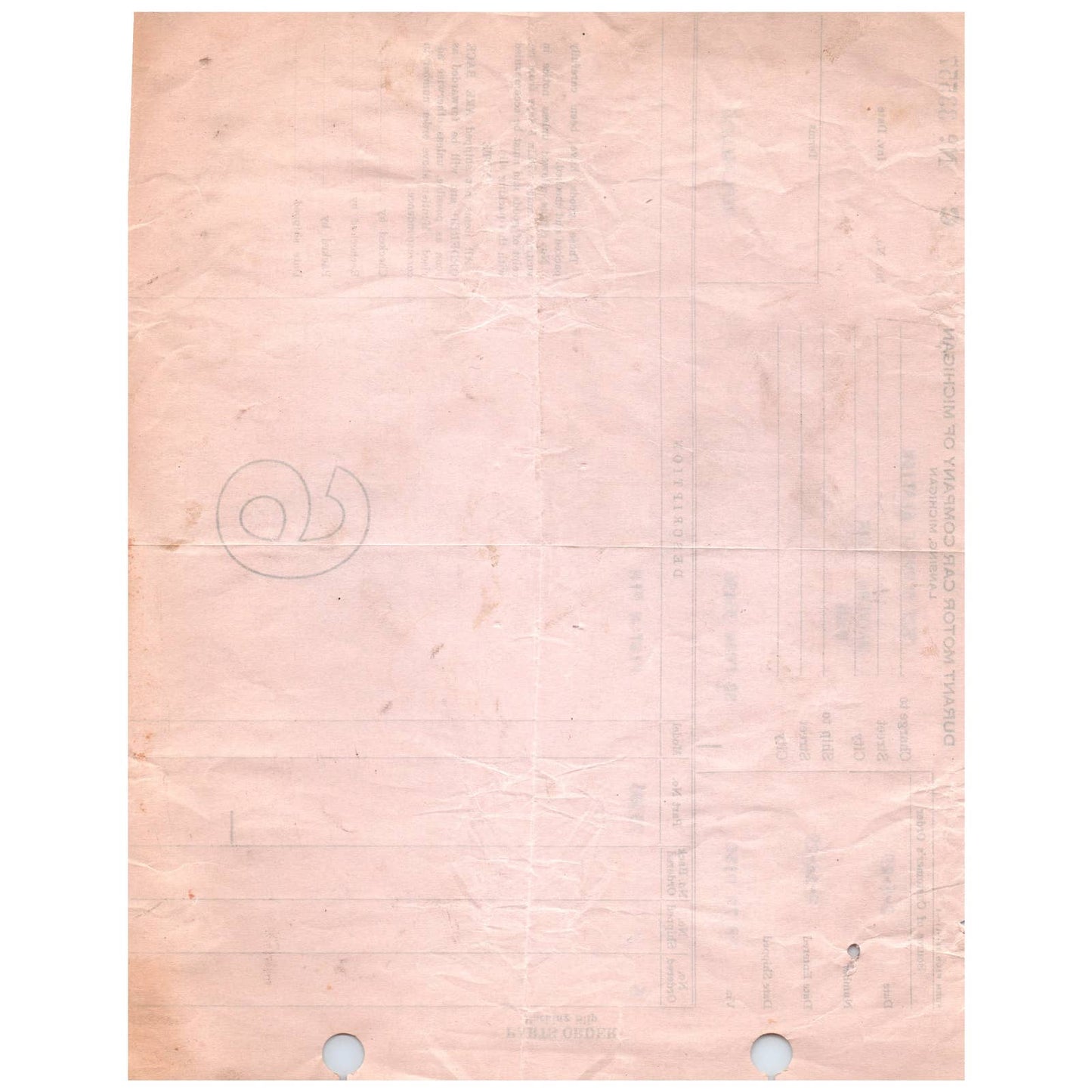 1929 2/16 Durant Motor Car Company Lansing MI Invoice Billhead Auto Parts AC9