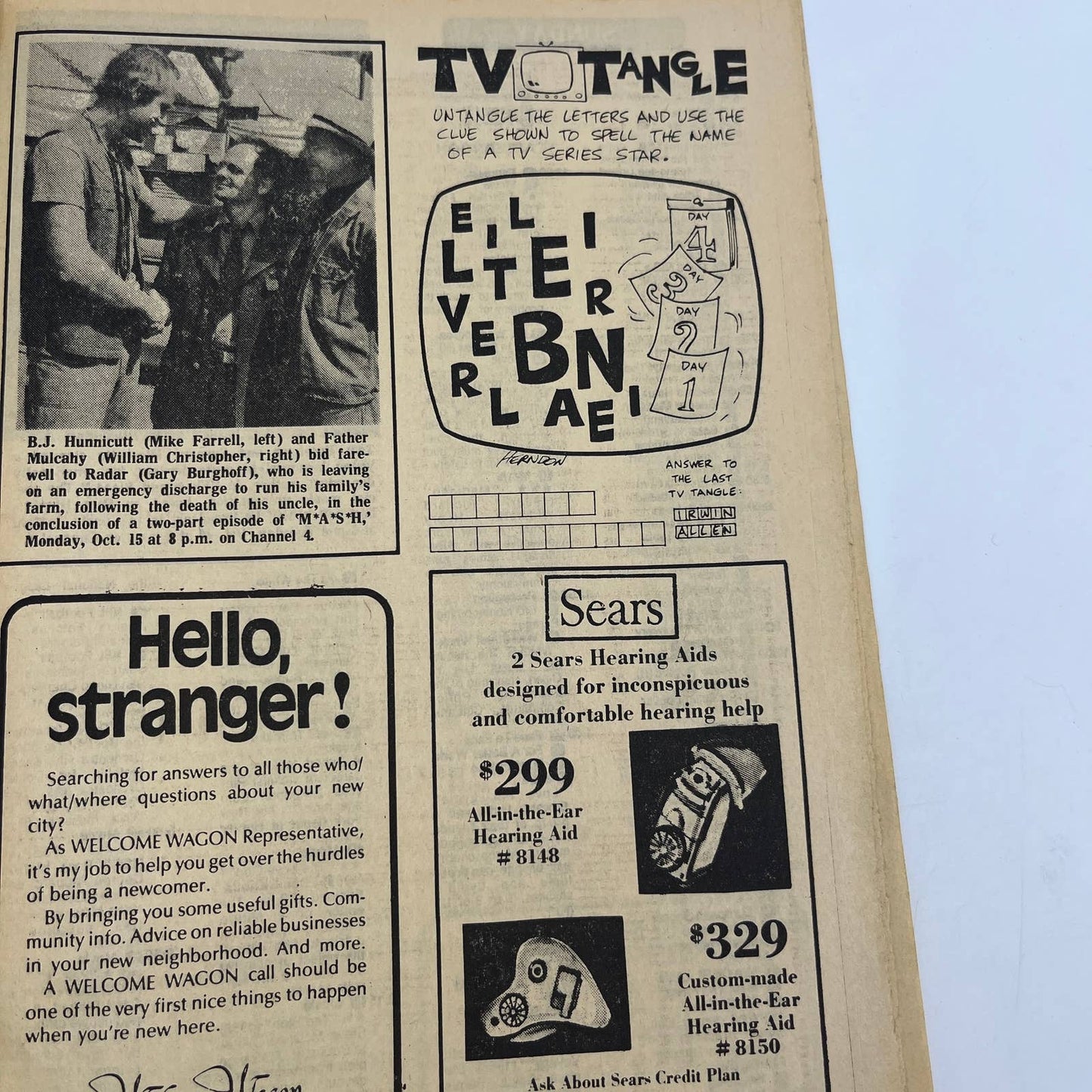 1979 Oct 14 Bellville IL News-Democrat TV Listings Magazine M*A*S*H TG6