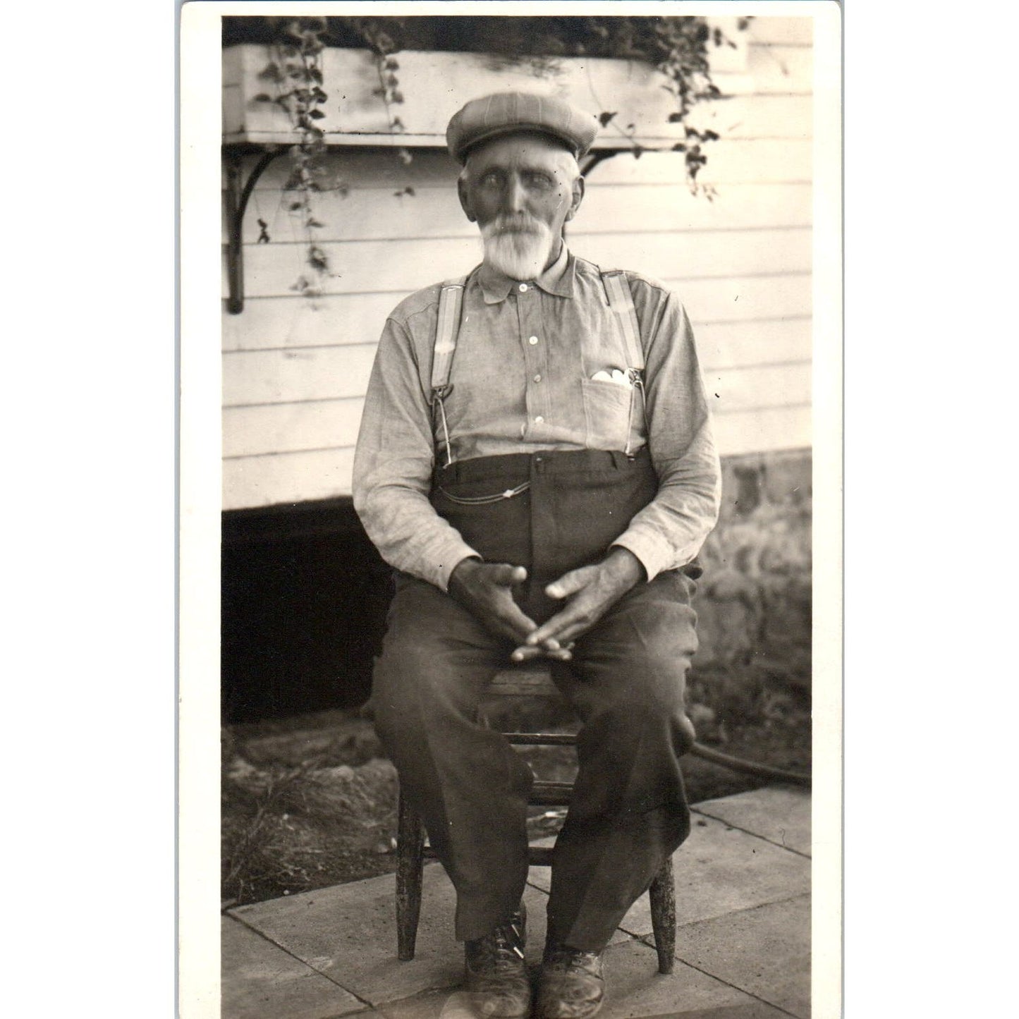 Grandpa John Page Sr. Portrait Original RPPC Real Photo Postcard PB1