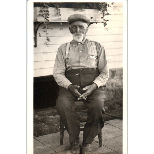 Grandpa John Page Sr. Portrait Original RPPC Real Photo Postcard PB1