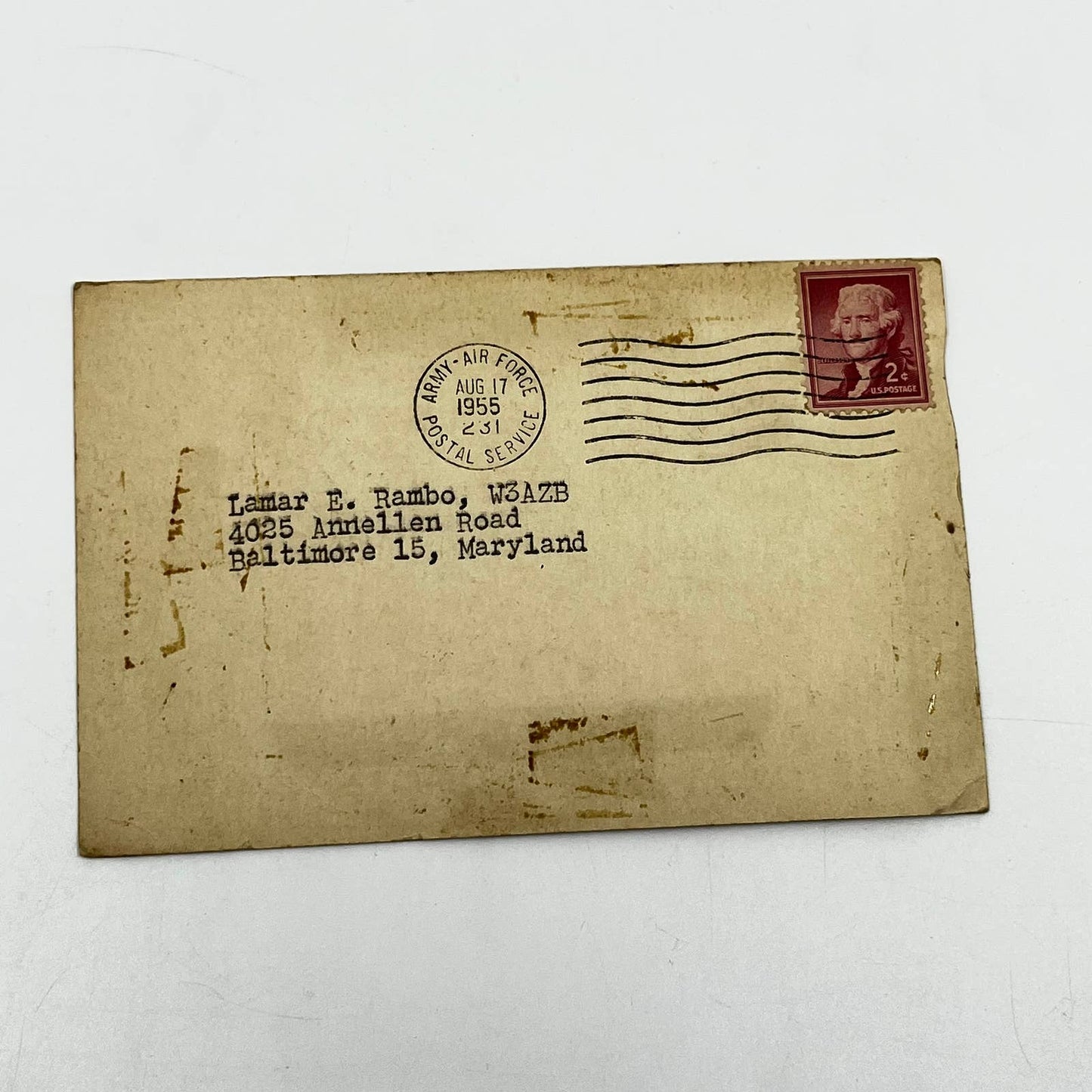 1955 QSL Radio Card TAP Tripoli Libya North Africa Lamar Rambo SC6