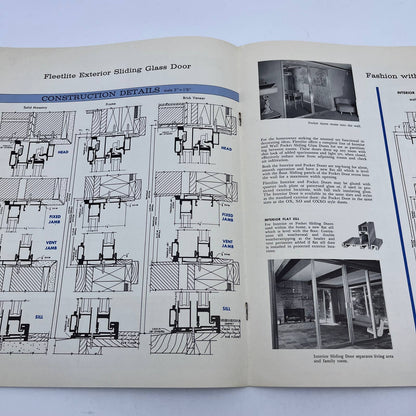 1950s MCM Fleetlite Sliding Glass Doors Advertising Booklet & Order Form TH7