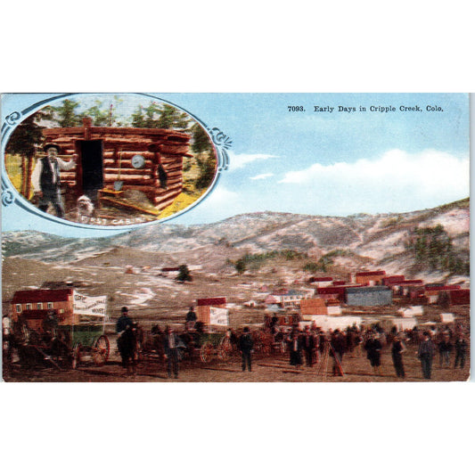 Early Days in Cripple Creek Colorado Original Postcard P1-11