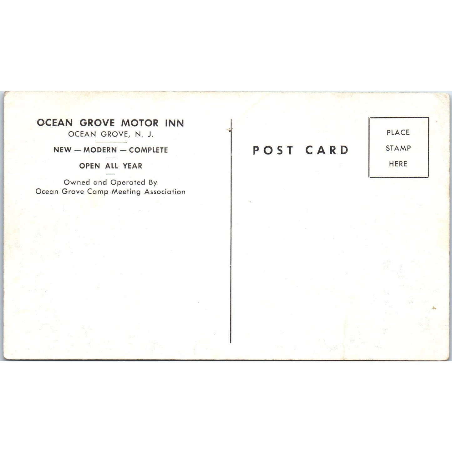 Ocean Grove Motor Inn New Jersey - Original Postcard P3-5