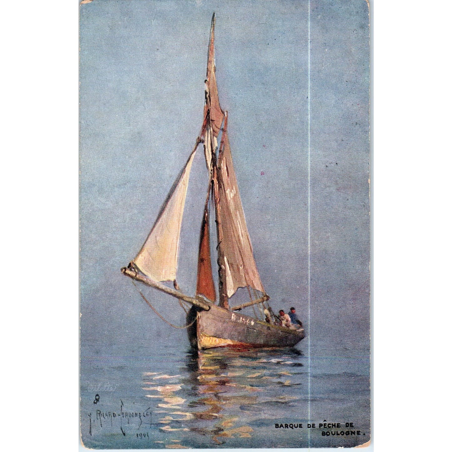 Boulogne Barque De Peche Raphael Tuck Oilette Original Postcard P3-2