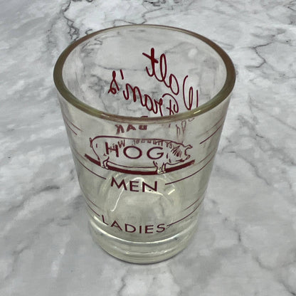 Vintage Large Shot Glass Walt & Frans Bar Weyerhauserh WI TI7