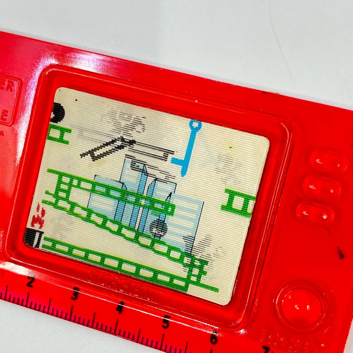 Vintage Ruler & Game Lenticular Arcade Game Red RARE 3.5” SD3