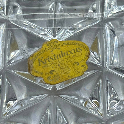 Vintage Kristaluxus Heavy Lead Crystal Ashtray With Star Pattern 5" TD6