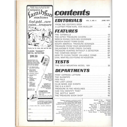 Treasure Magazine - Treasure Hunting Mines Buried Metal Detecting June 1974 MB4