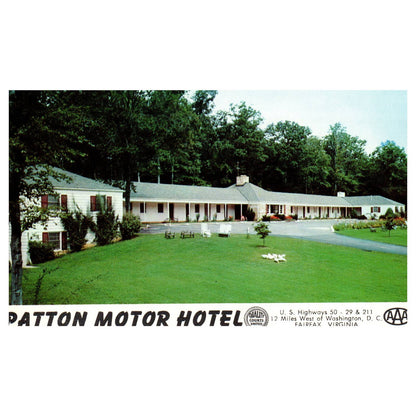 Patton Motor Hotel AAA Fairfax Virginia - Postcard TJ8-2