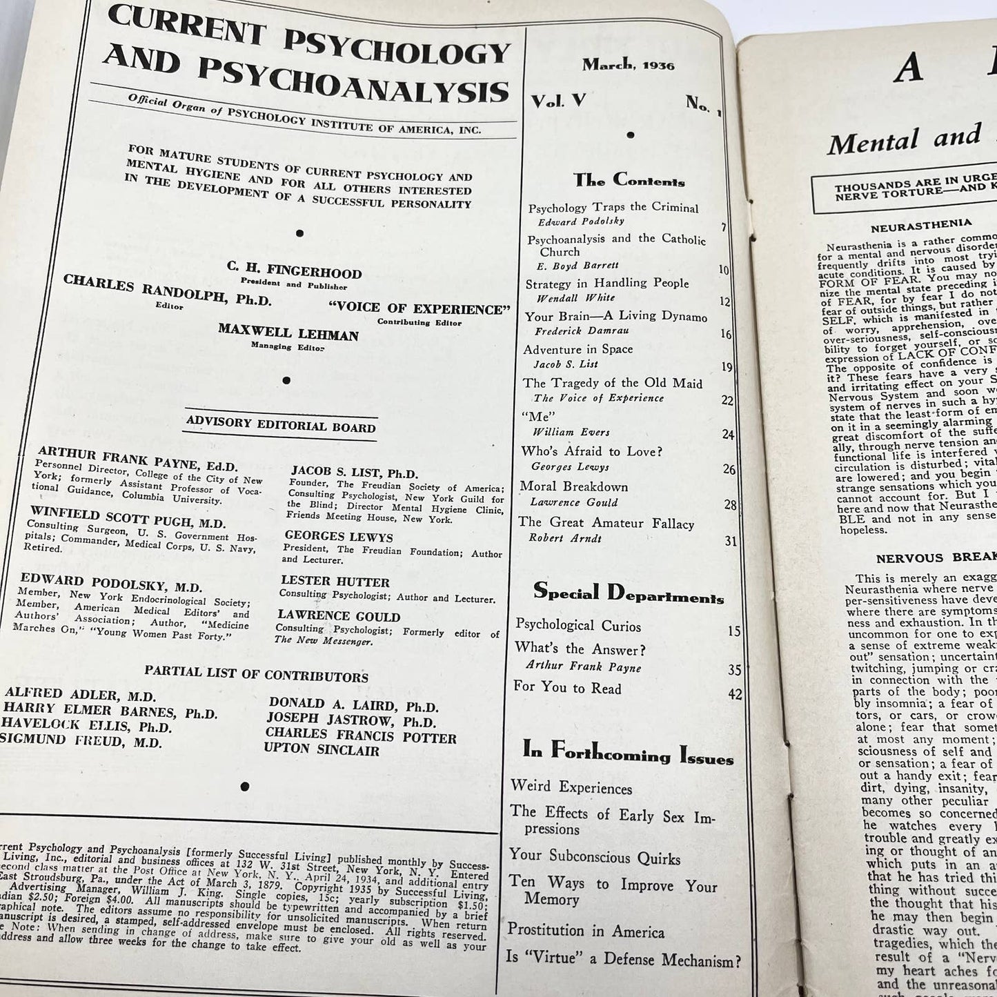 1936 March - Current Psychology and Psychoanalysis Magazine TF3