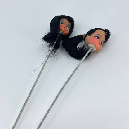 Vintage NOS Doll Head With Long Pick Lot of 2 SD1