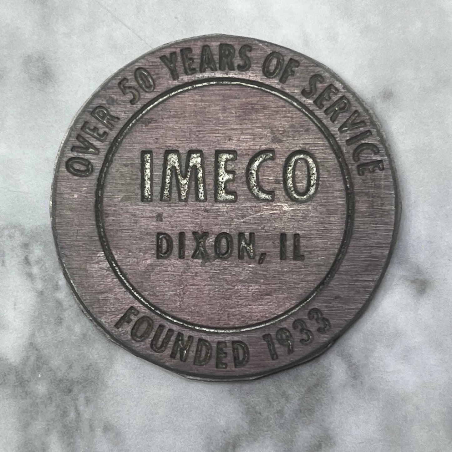 Vintage Letterpress Printers Block Plate IMECO Dixon IL SE845