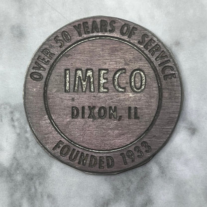 Vintage Letterpress Printers Block Plate IMECO Dixon IL SE845