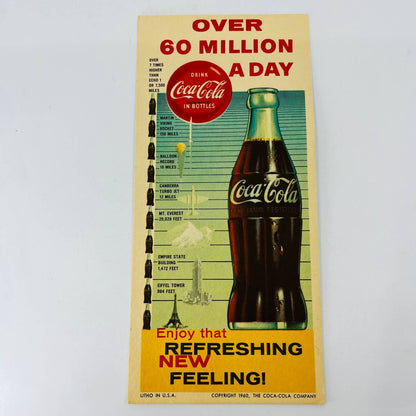 1960 Coca-Cola Coke Advertising Ink Blotter Lithograph 60 Million a Day C4