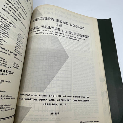 1950s Worthington Pump and Machinery Corporation Binder of Manuals TH3