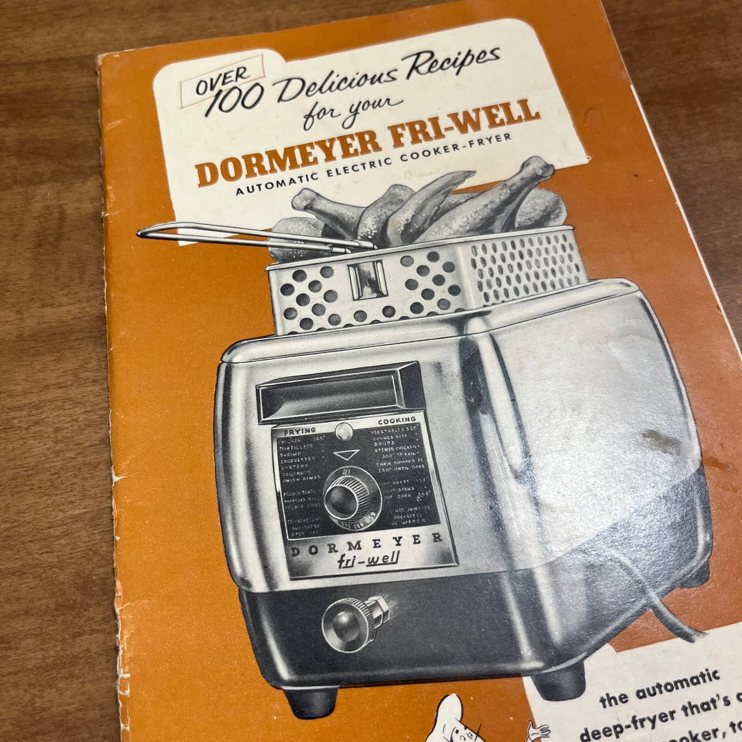 Vintage 1950s Dormeyer Fri-Well Automatic Electric Cooker Fryer Recipe Book A3