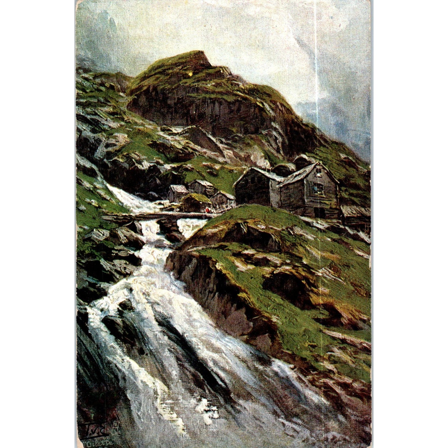 Norway Buarbrae Glacier Raphael Tuck Oilette Original Postcard P3-2