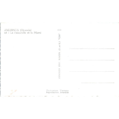 Andernos Gironde La Passerelle et le Miami Original Postcard TK1-21