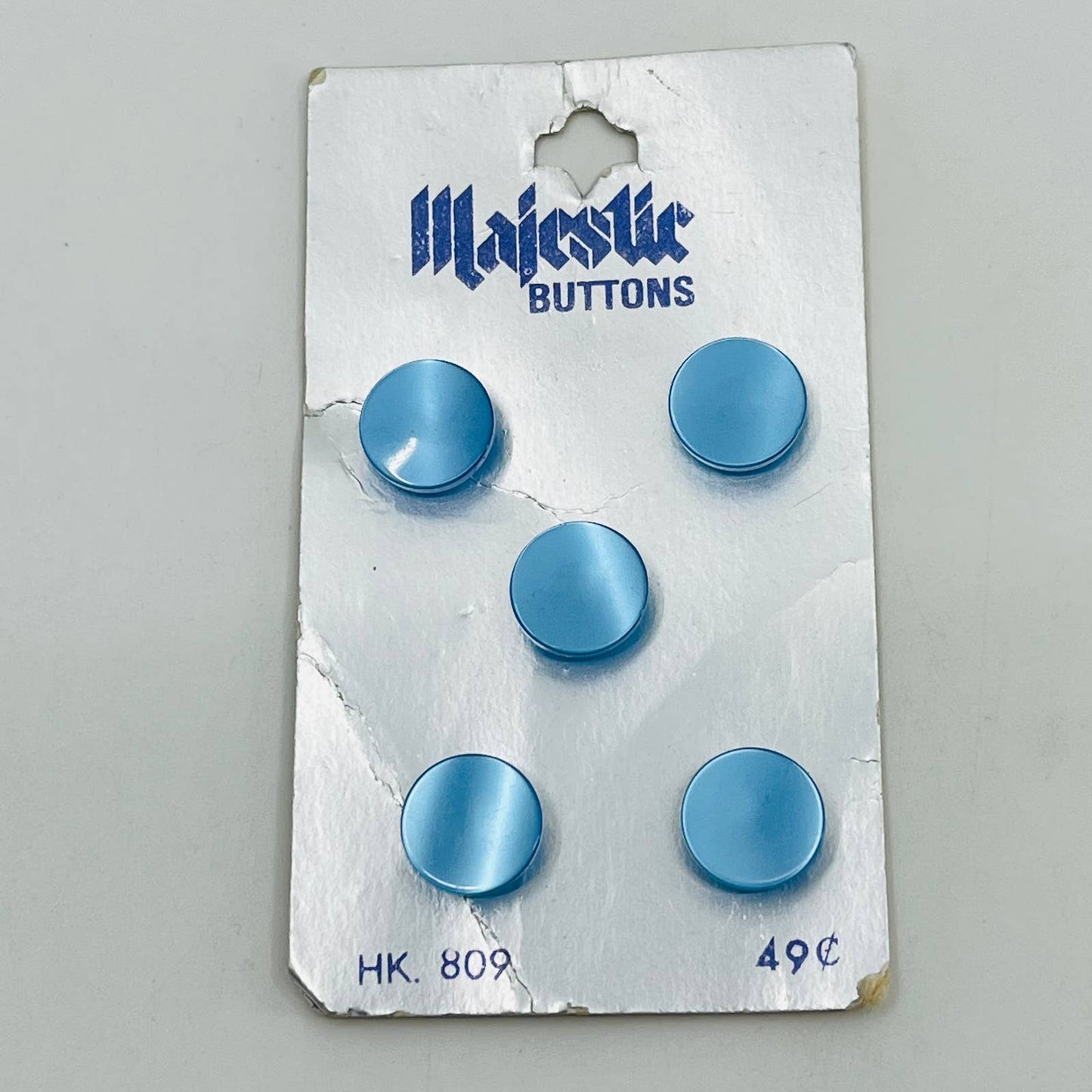 Vintage Majestic Buttons Frosted Blue Ice 18 7/16 SB5