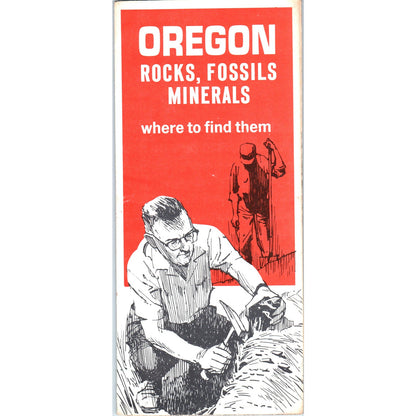 1960s Oregon Rocks Fossils Minerals Where to Find Them Fold Out Brochure TH2-SF2