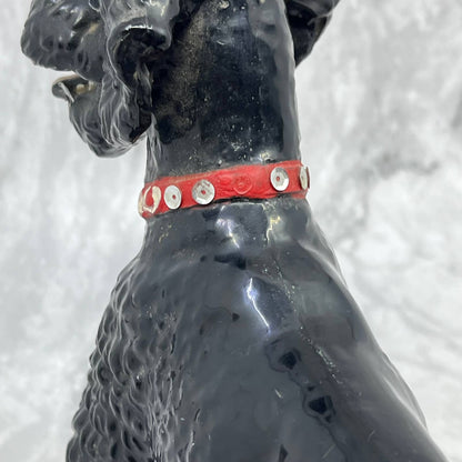 Vintage Breyer Black Poodle with Red Dog Collar and Dark Eyes 9x8 TI9