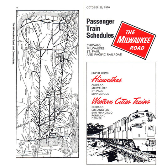 1970 October Chicago, Milwaukee, St. Paul and Pacific Railroad Timetables SE4