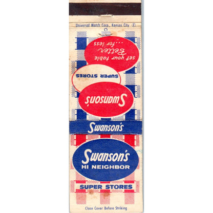 Swanson's Super Stores Advertising Matchbook Cover MM9-8