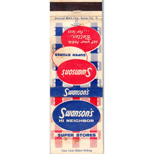 Swanson's Super Stores Advertising Matchbook Cover MM9-8