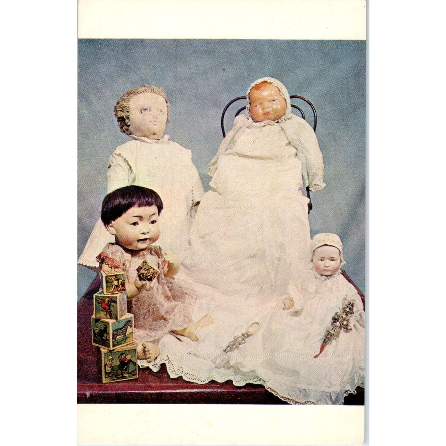 Baby Doll Display Beecher Rag Doll Mary Merritts Doll Museum Postcard PB5