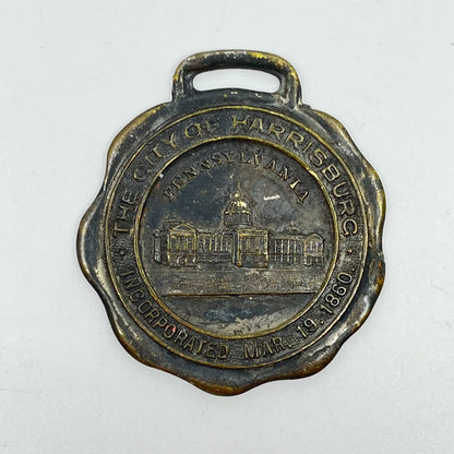 Antique Pocket Watch Fob HARRISBURG PENN - 1860 SC4