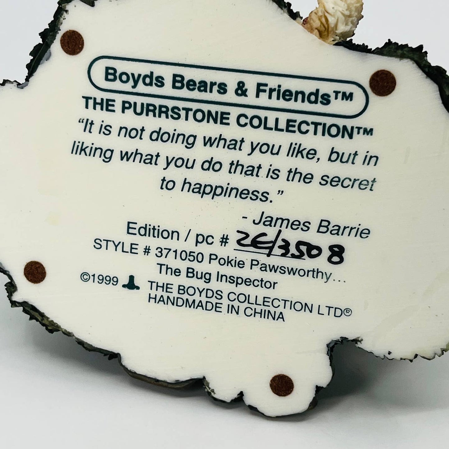 BOYDS BEARS PURRSTONE POKIE PAWSWORTHY THE BUG INSPECTOR #371050 TB9