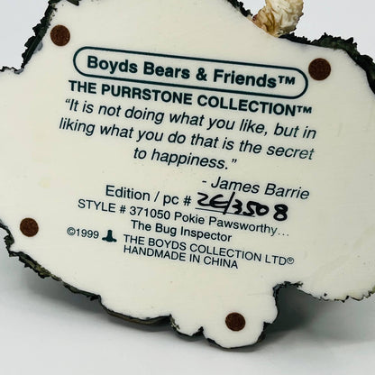 BOYDS BEARS PURRSTONE POKIE PAWSWORTHY THE BUG INSPECTOR #371050 TB9