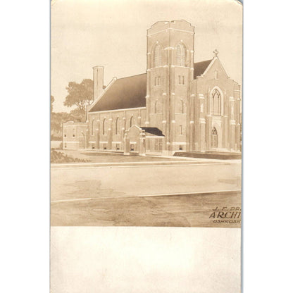 Fremont WI St. Pauls Evangelical Church Real Photo RPPC Original Postcard TJ9-P3
