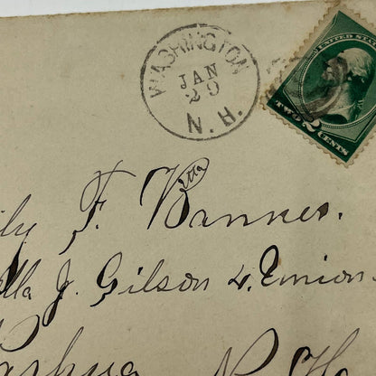 1889 Postal Cover Washington to Nashua New Hampshire Emily F. Banner AA6