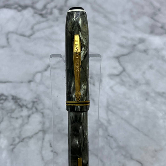 Vintage Marbleized Gray-Green Celluloid Wearever Fountain Pen 14k Nib SE6