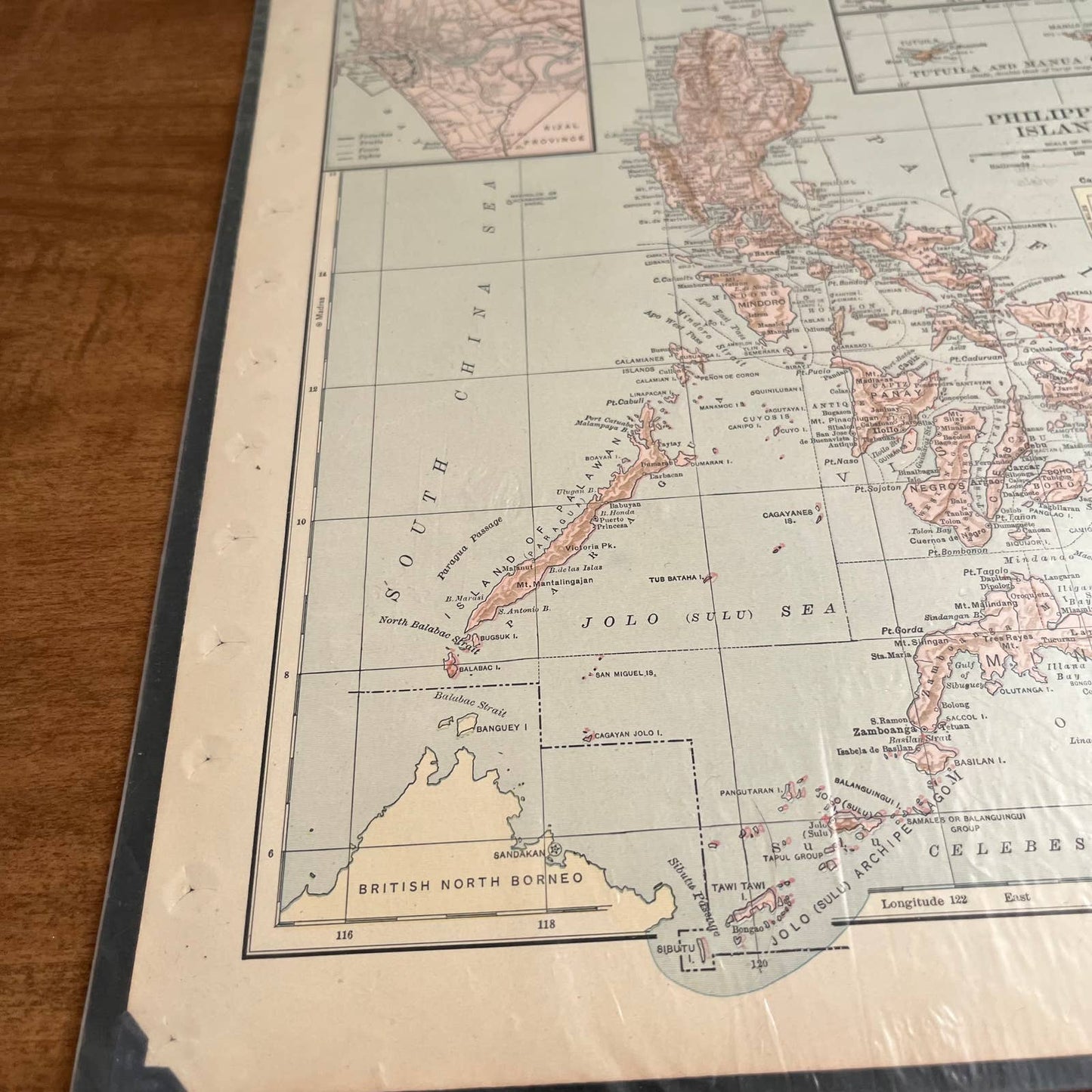 Antique 1907 Map of PHILIPPINE ISLANDS Color 10 x 12” FL5