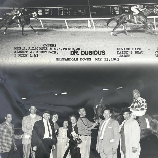 1963 Original Horse Race Winner Photo "Dr. Dubious" Shenandoah Downs AC5