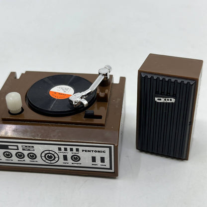 1970s Pentonic Wind Up Record Player and Speakers WORKS TH9