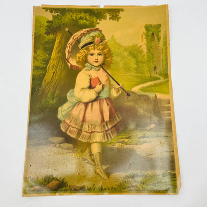 1878 Little Victorian Girl Picture Print 10x14  Geo Stinson & Co Portland Me FL2