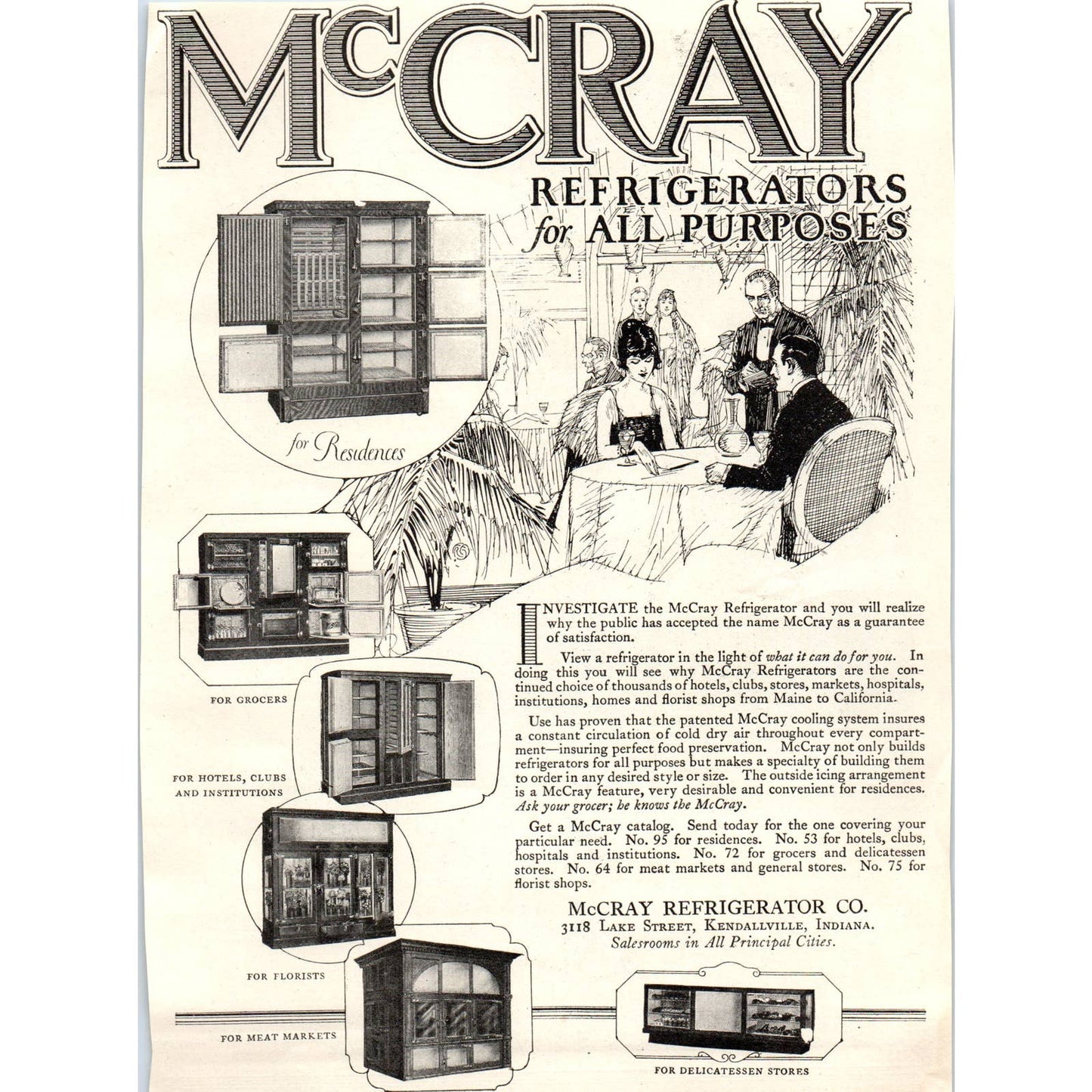 c1920 Harper's Ad - McCray Refrigerators for All Purposes Kendallville IN TF6-1