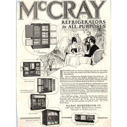 c1920 Harper's Ad - McCray Refrigerators for All Purposes Kendallville IN TF6-1