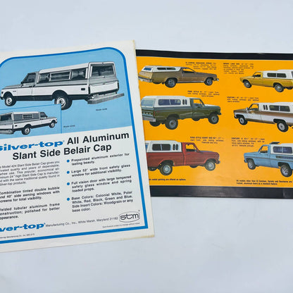 1975 Silver-Top Pickup Truck Topper Flyers Ford Chevy El Camino White Marsh C13