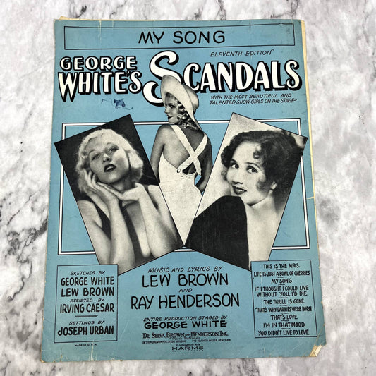 My Song George White's Scandals Lew Brown 1931 Sheet Music TK2-SM