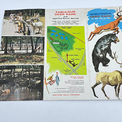 1970s Wisconsin Dells Deer Park Brochure Fold Out Felix Palm SC6