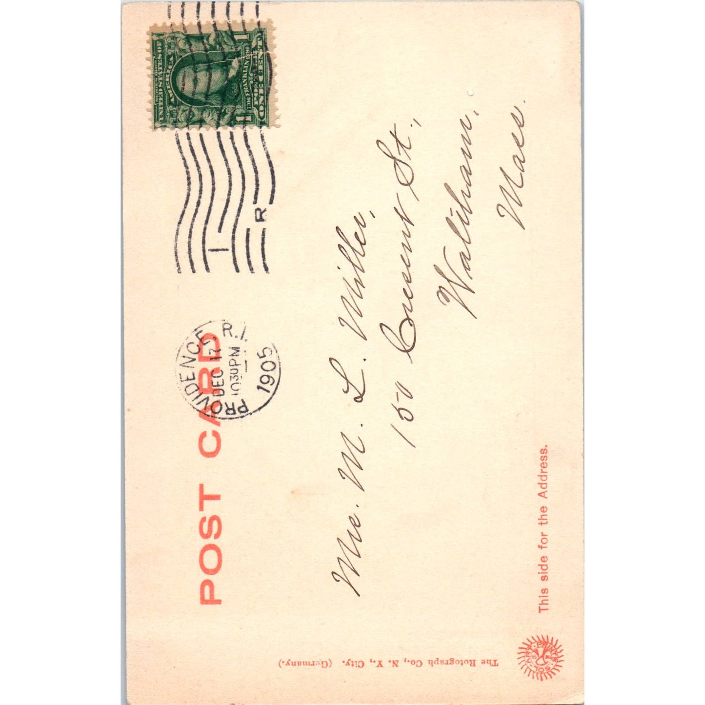 Carrie M. Brown Tower Brown University Providence RI 1905 Postcard TK1-P1